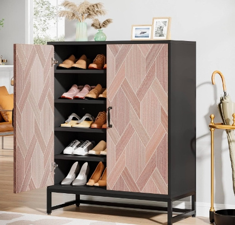 Shoe Storage Cabinet for Entryway Modern Shoe Organizer Cabinet with Removable Shelves for 16-20 Pairs