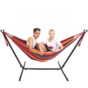 Canvas explosive outdoor camping portable single hammock double swing iron frame children's indoor and outdoor home support