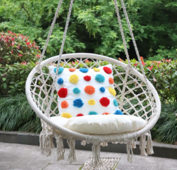 Hand-woven garden swing cradle leisure indoor basket chair Nordic style outdoor camping hammock wholesale