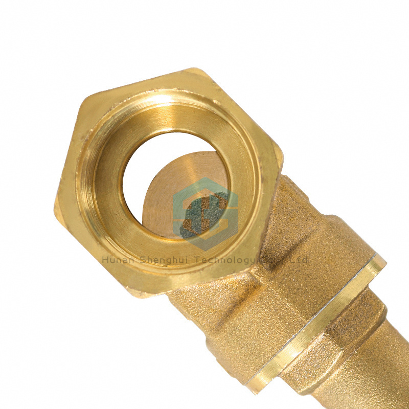 Cylindrical brass gate valve with lock in front of water meter for water Oil Gas