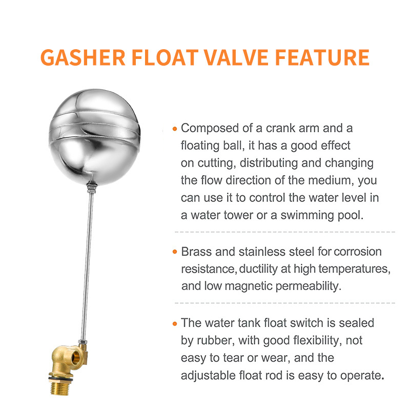 OEM Thread Brass Stainless Steel Float Valve for Water Tank