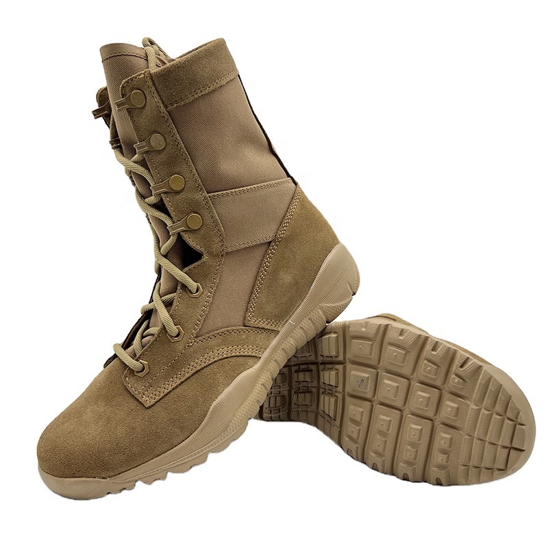 Factory Wear-Resist Botas Tactico Rubber Sole Combat High Top Genuine Leather Survival Hiking Boots for Men