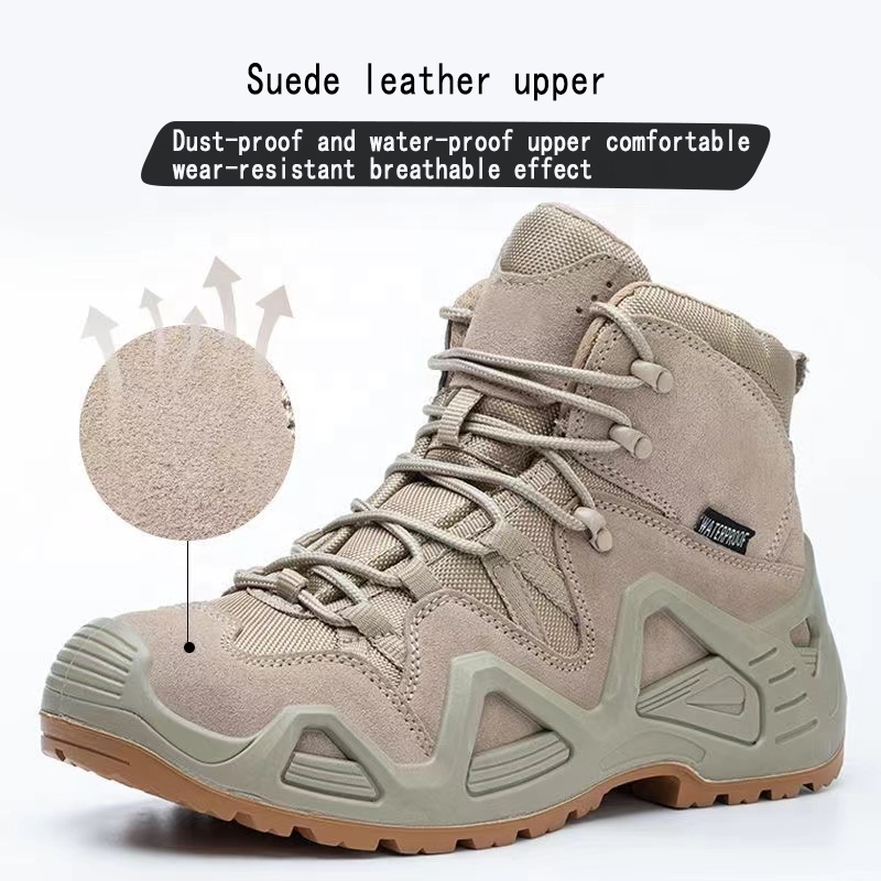 3015 Custom Durable Tactical Combat Jungle Beige Shoes Desert Khaki Rubber Boots