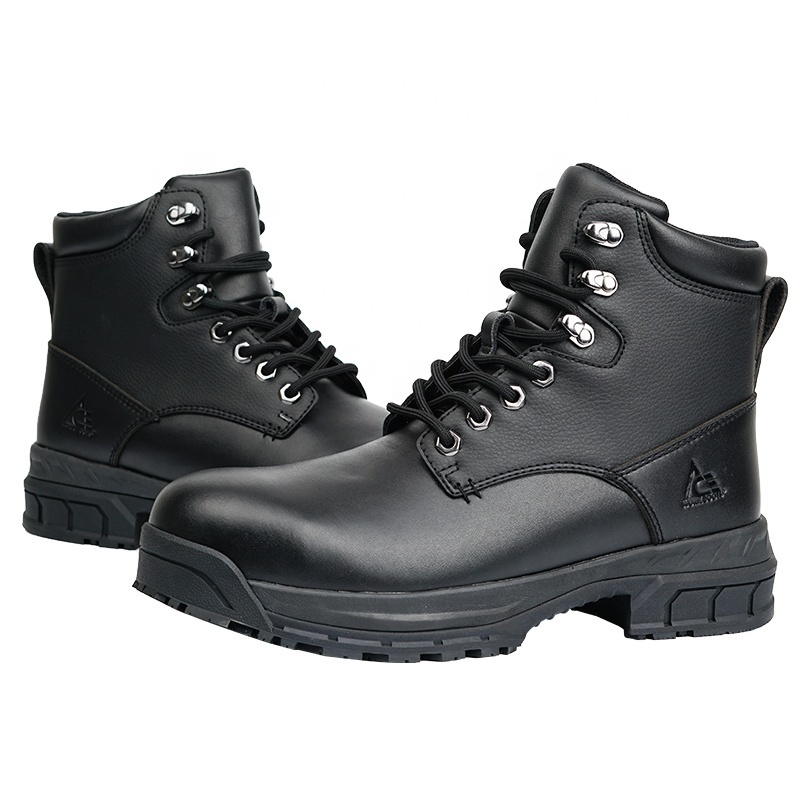 Men Safety Boots Steel Toe Leather Boots Indestructible Industrial Slip Resistant Security Safety Shoes