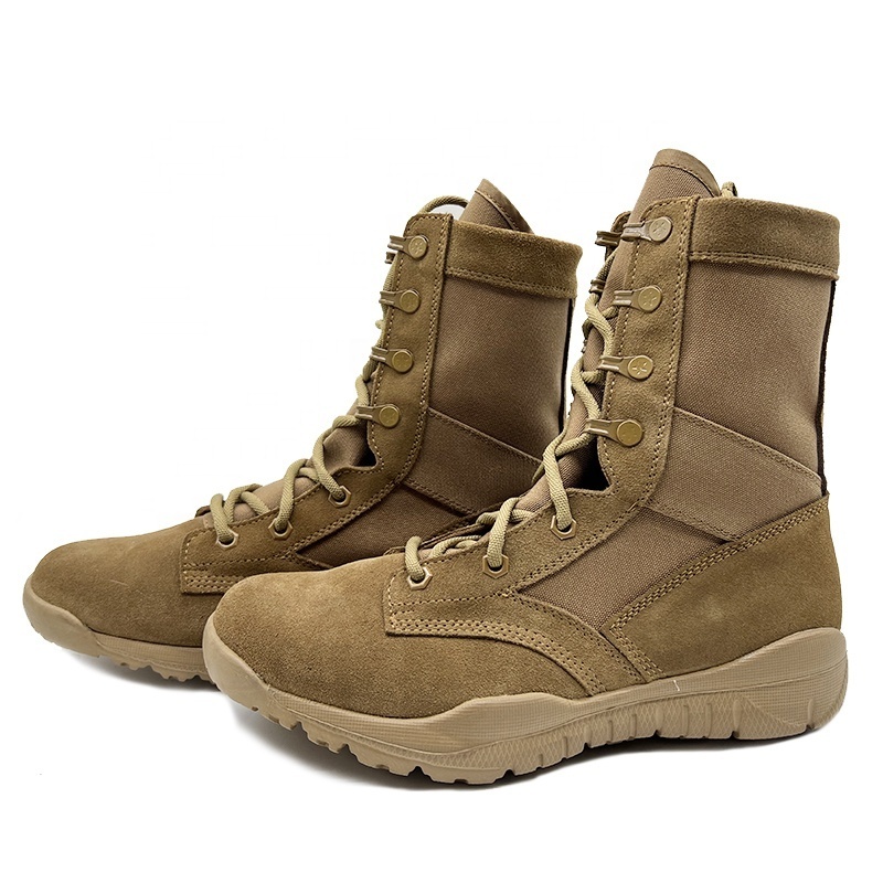 Factory Wear-Resist Botas Tactico Rubber Sole Combat High Top Genuine Leather Survival Hiking Boots for Men