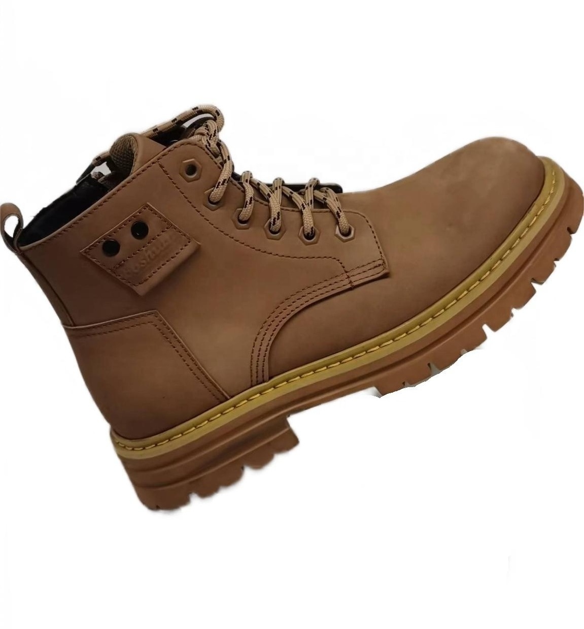 Custom Genuine Leather Men Composite Steel Toe Cap Shoes Construction Safety Work Boots For Men Wholesale