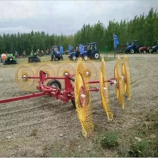 Chinese Gear drive type mini hay rake wheels , tractor root rake