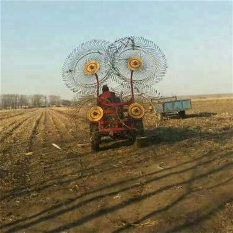 Chinese Gear drive type mini hay rake wheels , tractor root rake