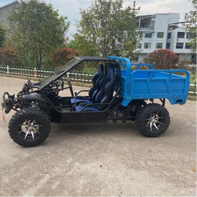 500KG capacty Kart steering four wheel all terrain desert farmer ATV car with Heavy duty railer for Agricultural use