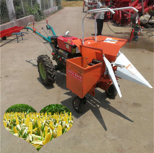 Mini corn combine harvester maize  harvester and peeler machine