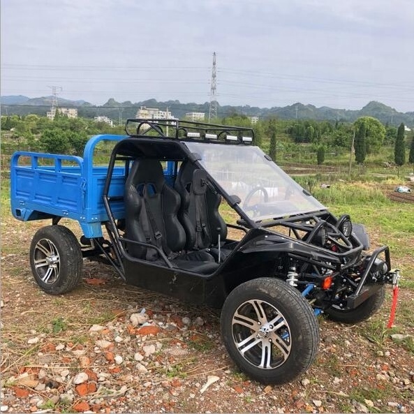 500KG capacty Kart steering four wheel all terrain desert farmer ATV car with Heavy duty railer for Agricultural use