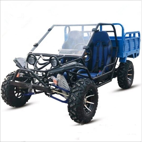 500KG capacty Kart steering four wheel all terrain desert farmer ATV car with Heavy duty railer for Agricultural use