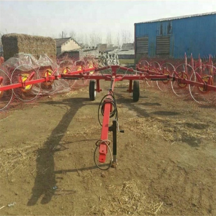 tractor driven hydraulic rotary 8 wheels hay rake