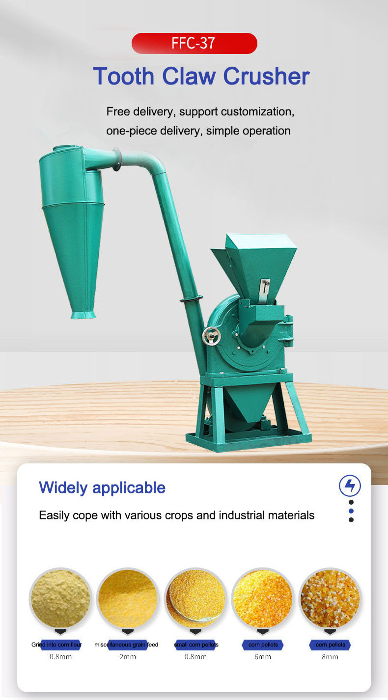 Mini electric maize grits grain malt barley roller mill grinder machine for feed