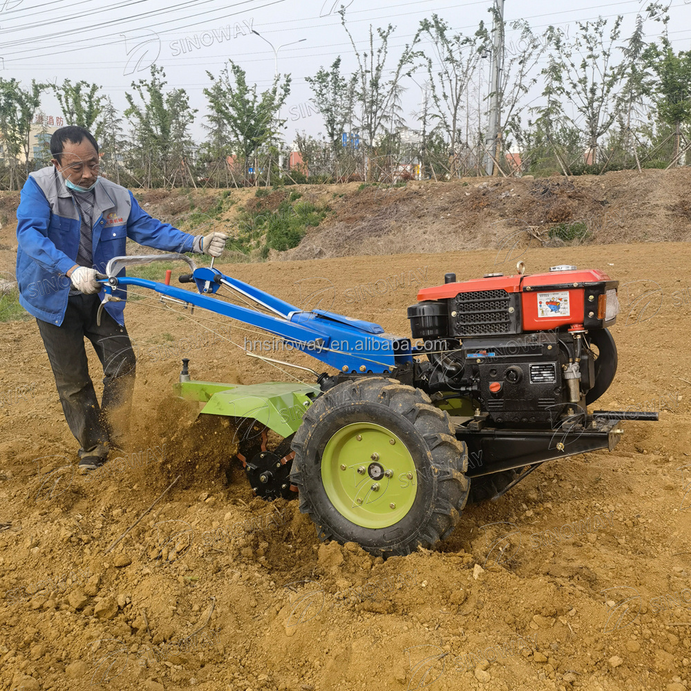 Two wheel 22hp electric gearbox potato harvester hiller ridger rice paddy soybean walking tractor tilling machine