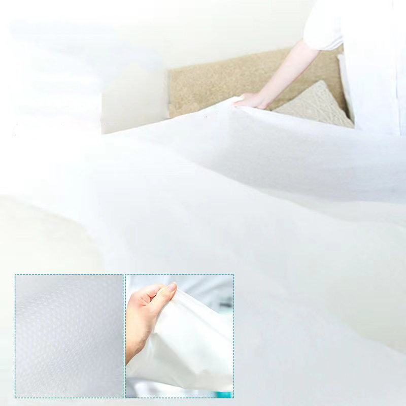 Wholesale non woven super soft disposable bed sheet cover pillow case one time use individual package portable bed sheet cover