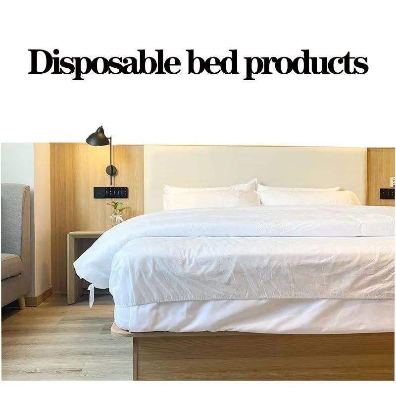 Wholesale non woven super soft disposable bed sheet cover pillow case one time use individual package portable bed sheet cover