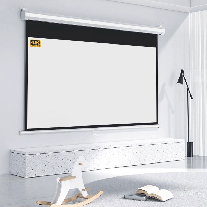 84 100 120 inches Manual Projector Screen 4:3 16:9 Hand Rolling Projection Curtain Home Office Theater Wall Projector Screen