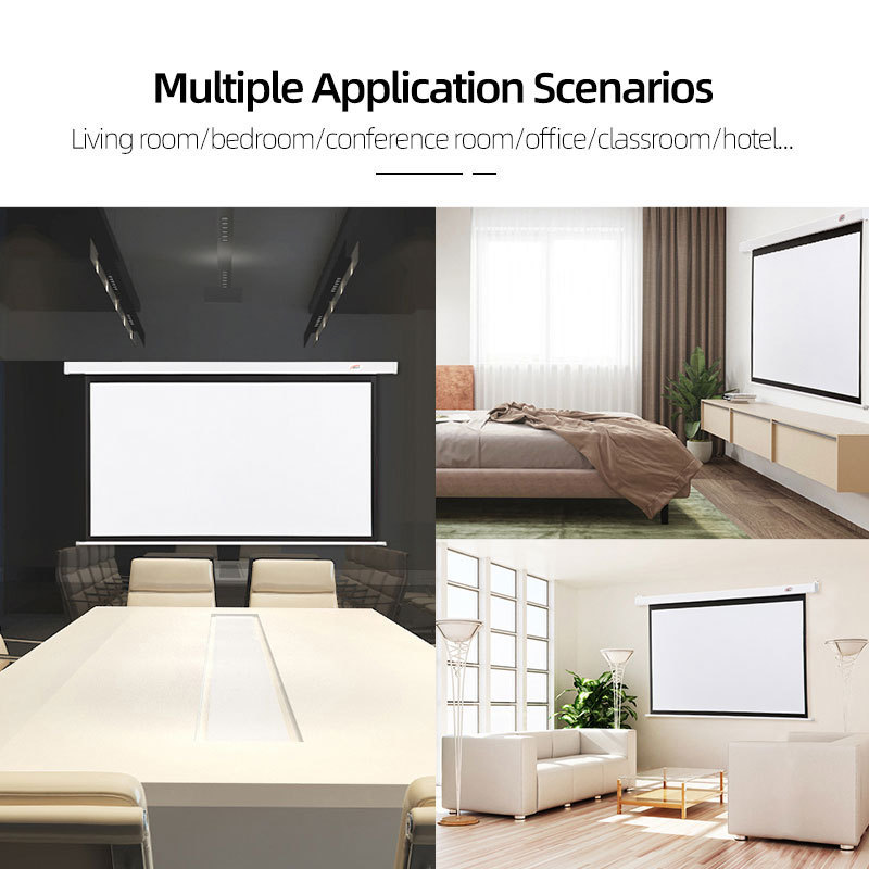 High Quality Home Movie Projector Screen Motorized Automatic Roll Up ...