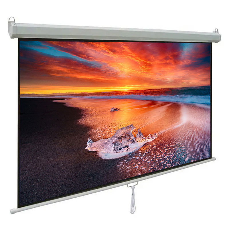 84 100 120 inches Manual Projector Screen 4:3 16:9 Hand Rolling Projection Curtain Home Office Theater Wall Projector Screen