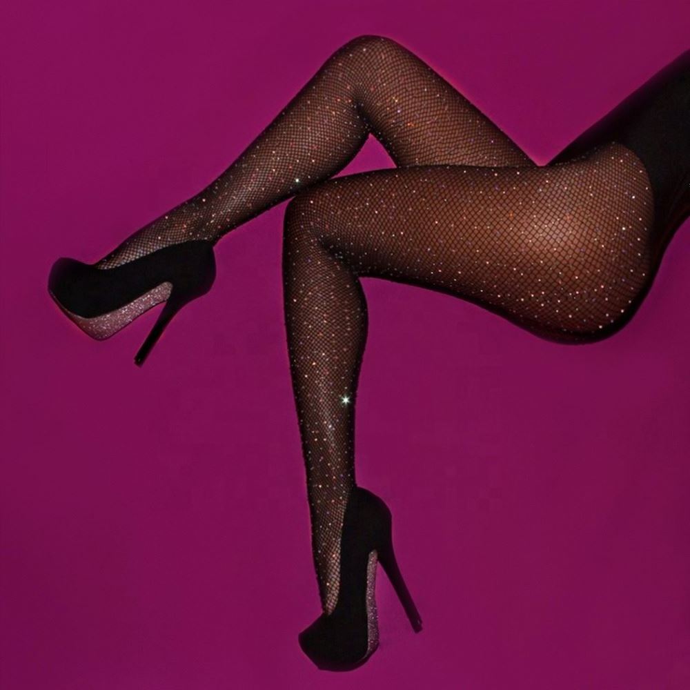 Xb73 Original Stocks Erotic Rhinestone Pantyhose Sexy Big Hole Stockings For Women knee Mature Underwear Sexy Body Stocking