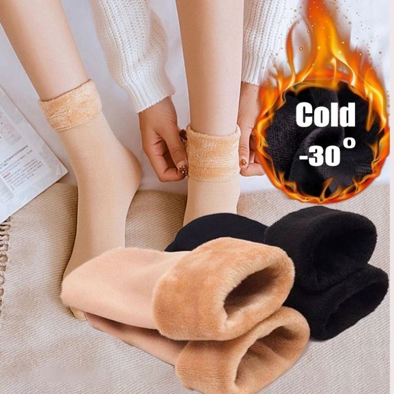 Winter Warmer Thicken Thermal Wool Cashmere Women Snow Socks Seamless Velvet Boots Floor Sleeping Socks