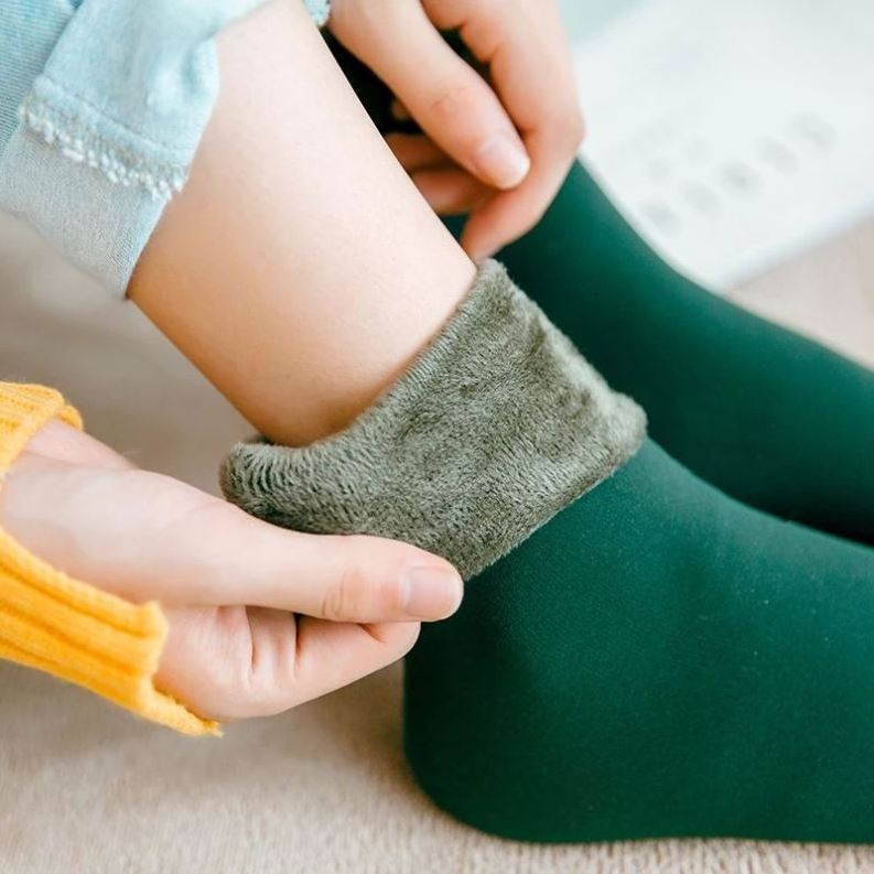 Winter Warmer Thicken Thermal Wool Cashmere Women Snow Socks Seamless Velvet Boots Floor Sleeping Socks