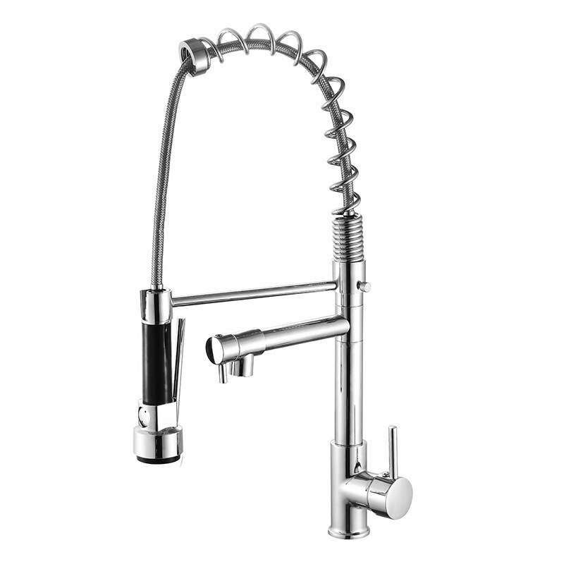 Multifunctional Universal Spring Smart Kitchen Faucet Vegetable Basin Cold And Hot Tap American Spring Pull Out Kitchen Faucet