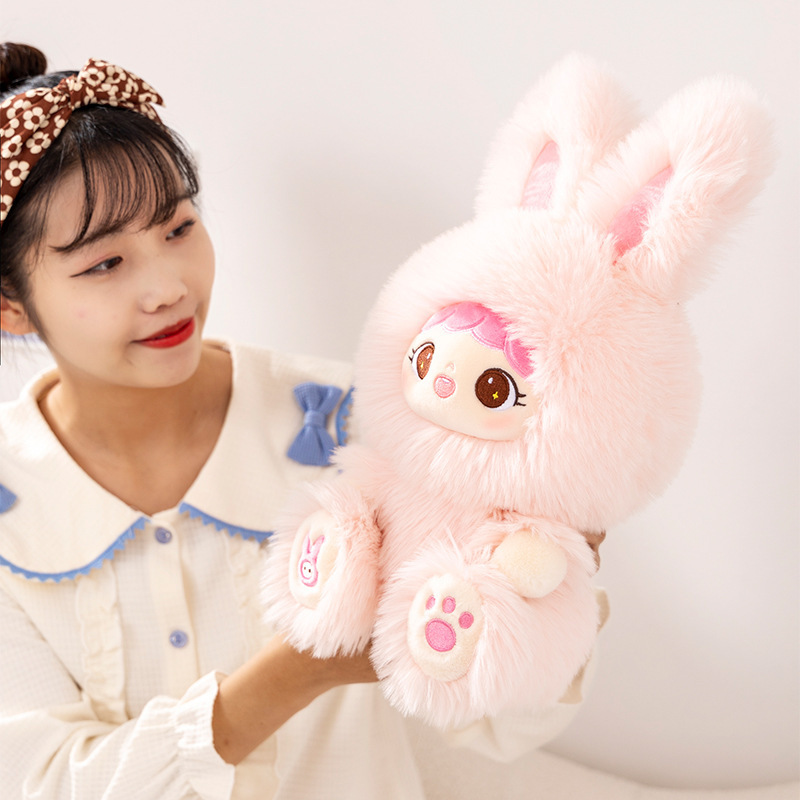 Stuffed Plush Animal girl long hair rabbit doll cute plush hand do fashion play doll creative gift doll for girls Promotion Gift