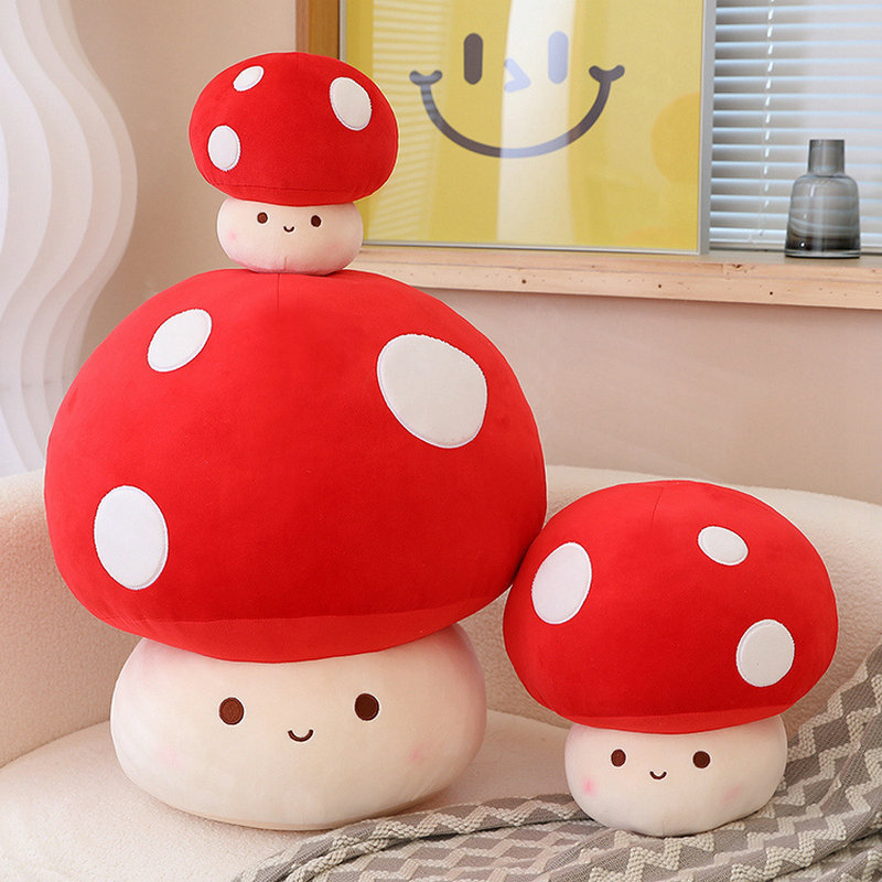 Mushroom Plush Toys Cute Mushroom Plushie Stuffed Plants Kawaii Soft Pillows Plushies Claw Machine Arcade Toys Plush Doll