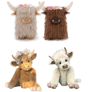 Cartoon animal kawaii Highland Cow cute yak doll soft stuffed anime figure highland yak plush toys kids birthday Christmas gift