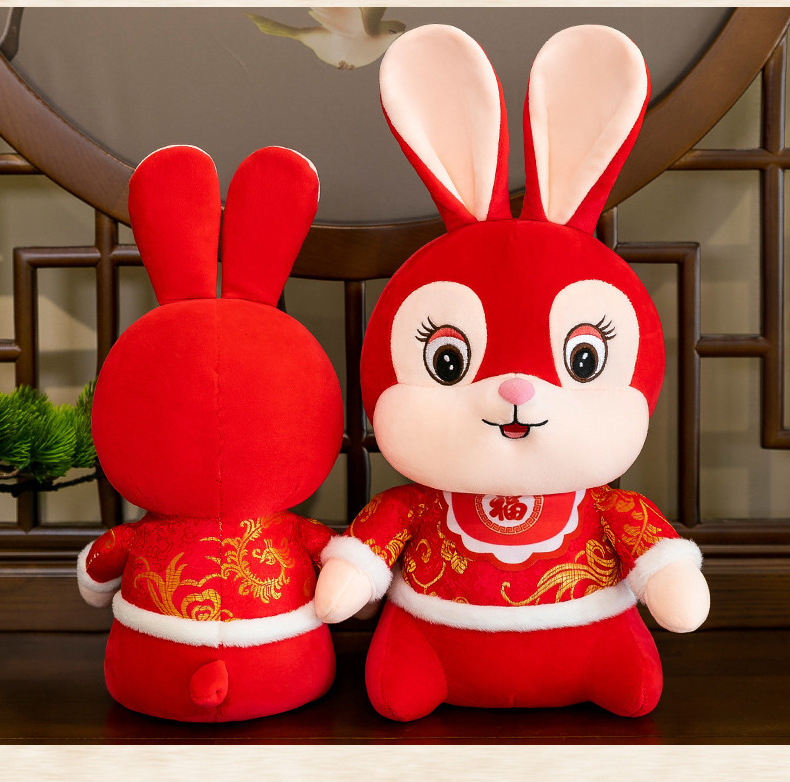 Mascot Chinese New Year Rabbit Plush Toy Sofa Covers Home Decorations Soft Bugs Bunny Stuffed Animal