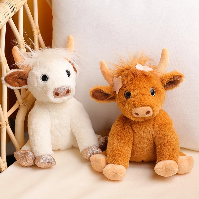 Cartoon animal kawaii Highland Cow cute yak doll soft stuffed anime figure highland yak plush toys kids birthday Christmas gift