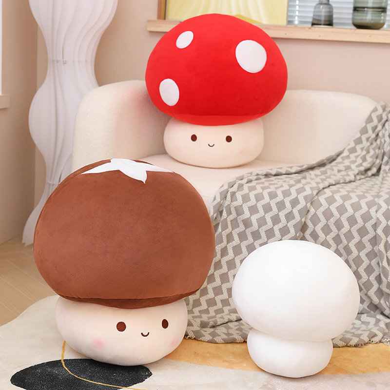 Mushroom Plush Toys Cute Mushroom Plushie Stuffed Plants Kawaii Soft Pillows Plushies Claw Machine Arcade Toys Plush Doll