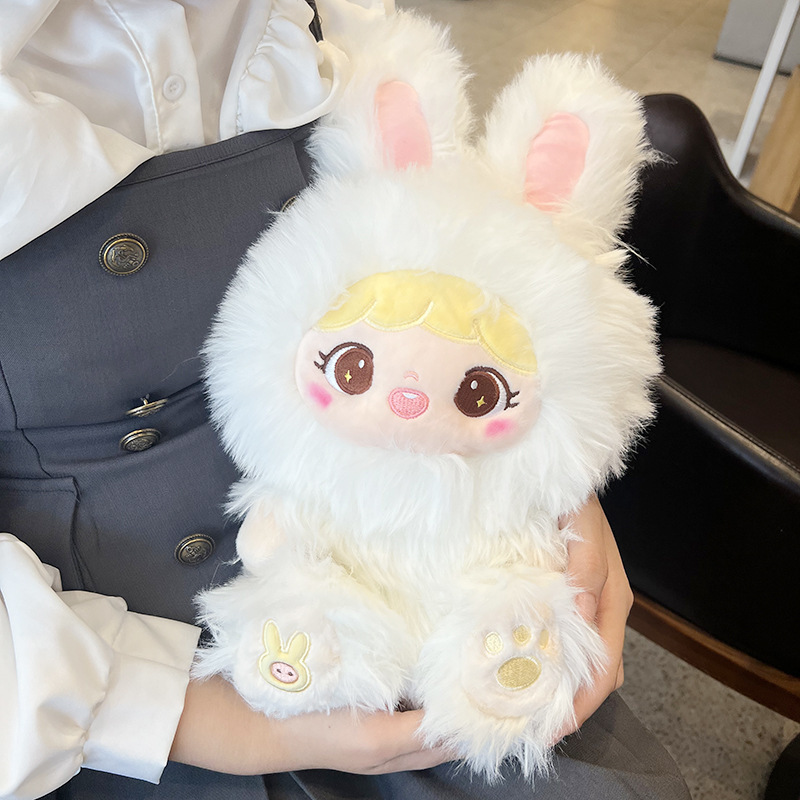 Stuffed Plush Animal girl long hair rabbit doll cute plush hand do fashion play doll creative gift doll for girls Promotion Gift