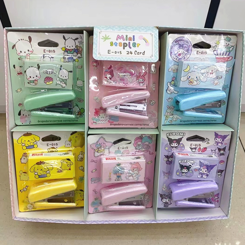 New Sanrioed Stationery  Ruler Correction Tape Sanrioed Decoration Air Cushion Comb Pencil Sharpener Kuromi Classroom Things