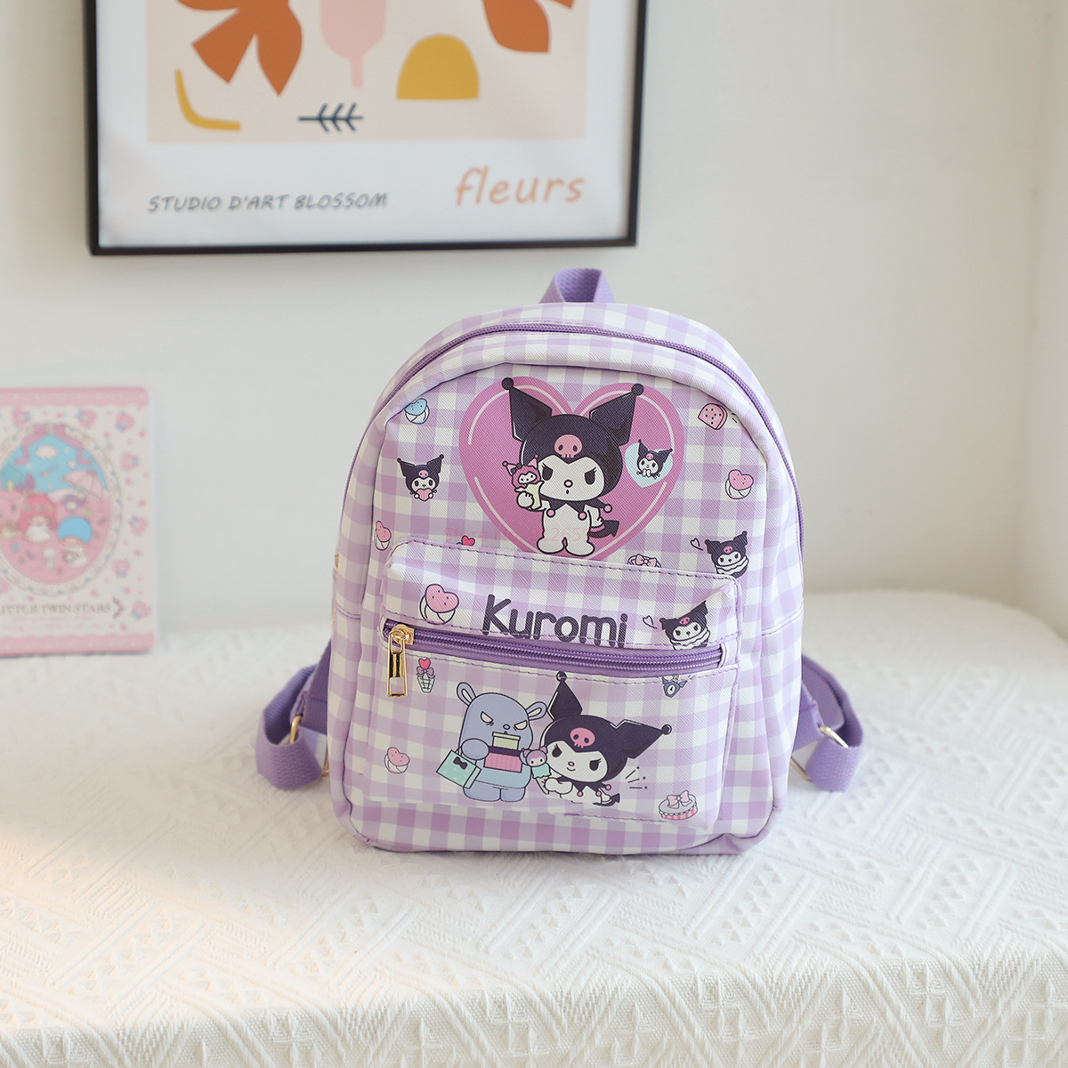 Sanrioed Anime Mymelody Kuromi Cinnamoroll Children Backpack Travel Bag Schoolbag Kindergarten Bookbag Mochila Birthday Gift