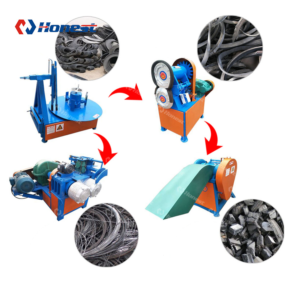 High Output  Automatic Tire Strip Cutter Tire Circle Cutting Recycling Machine/Waste Tire Tread Sidewall Cutter