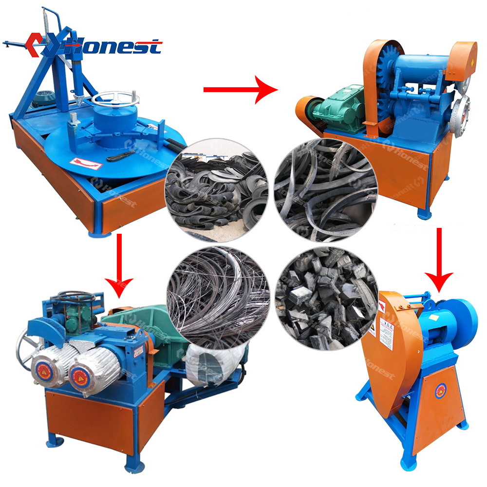 High Output  Automatic Tire Strip Cutter Tire Circle Cutting Recycling Machine/Waste Tire Tread Sidewall Cutter