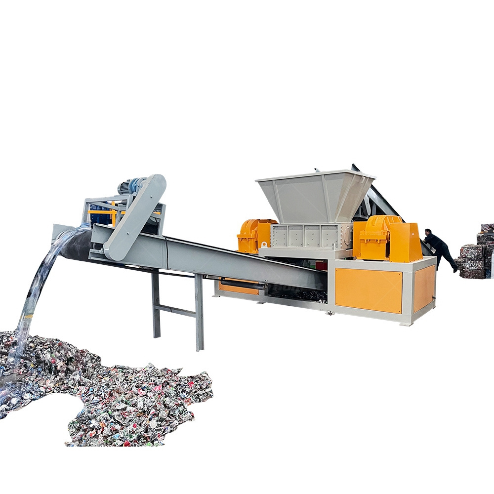 Automatic Scrap Metal Shredders Machine Waste OTR Tire Paper Cardboard Car Tire Double Shaft Shredder and Crushers