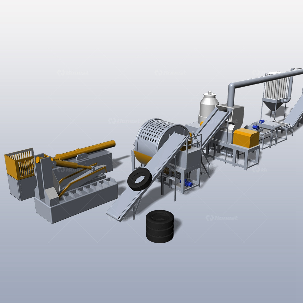 high output automatic tyre recycling machine to make rubber powder/ waste tyre recycling machine