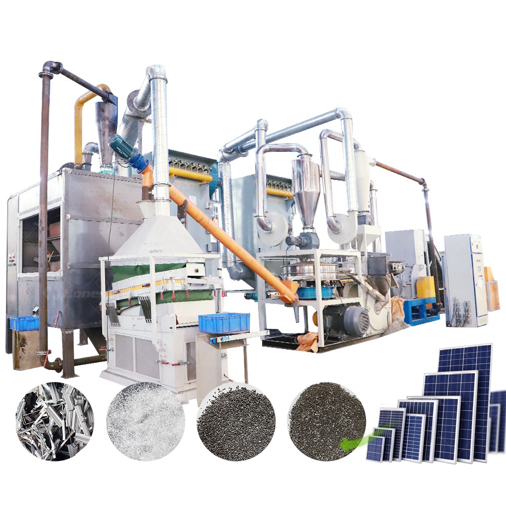 Solar Panel Efficient Recycling Production Line Manufacturers Photovoltaic Cell Crushing Separating Machine