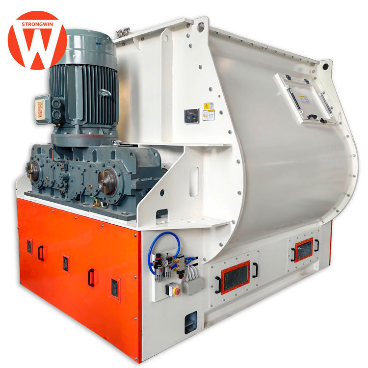 Strongwin feed processing machines dual-shaft paddle feed mixer used for animal feed powder