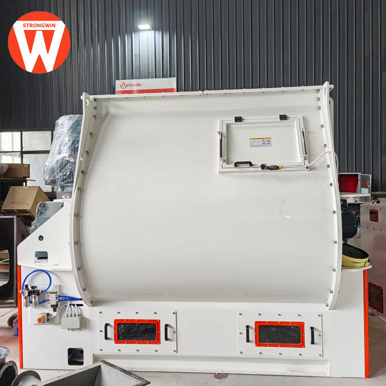 Strongwin feed processing machines dual-shaft paddle feed mixer used for animal feed powder