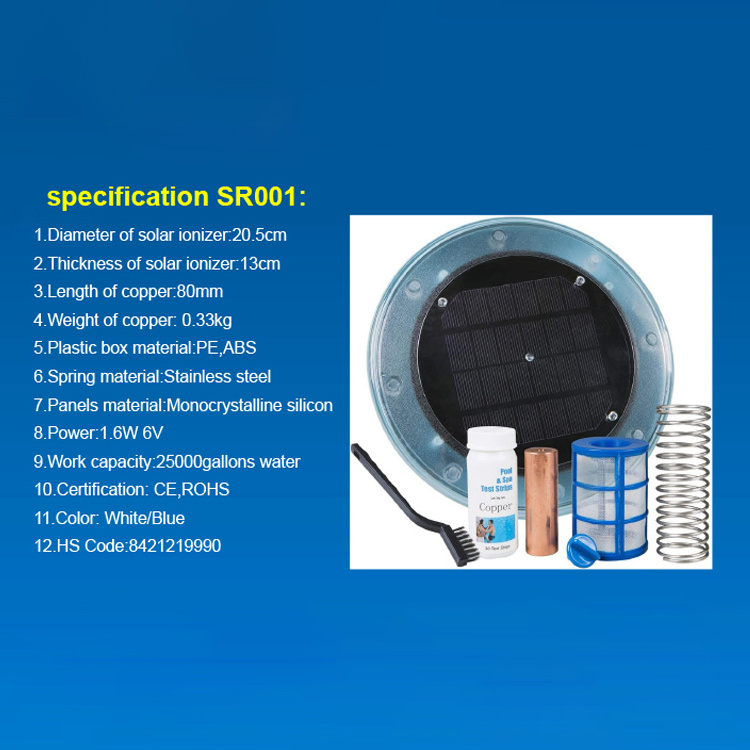 Outdoor Used Sustainable Efficient Water Purification Swimming Pool Solar Ionizer