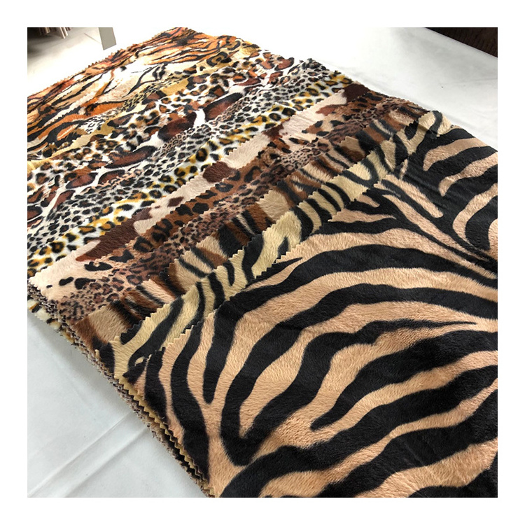 RedSun Textile Wholesaler 100% polyester shiny tiger lleopard swimwear rabbit animal faux fur fabric