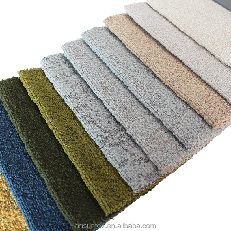 Customize Knitted Soft Hand Feeling Lamb Wool Fleece  Look Boucle Polyester Upholstery Fabric