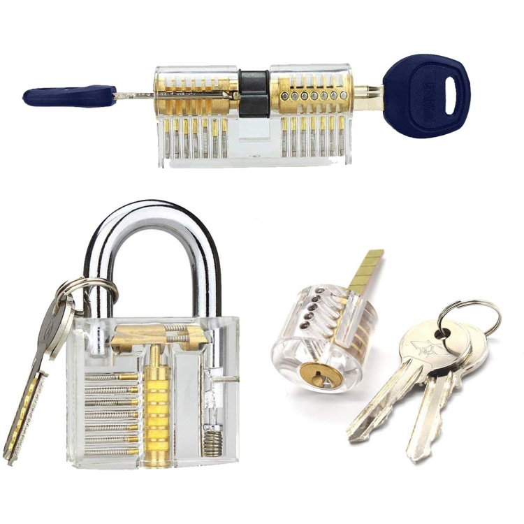 Factory Wholesale Transparent Lock Set 3 Pcs Setel Padlock