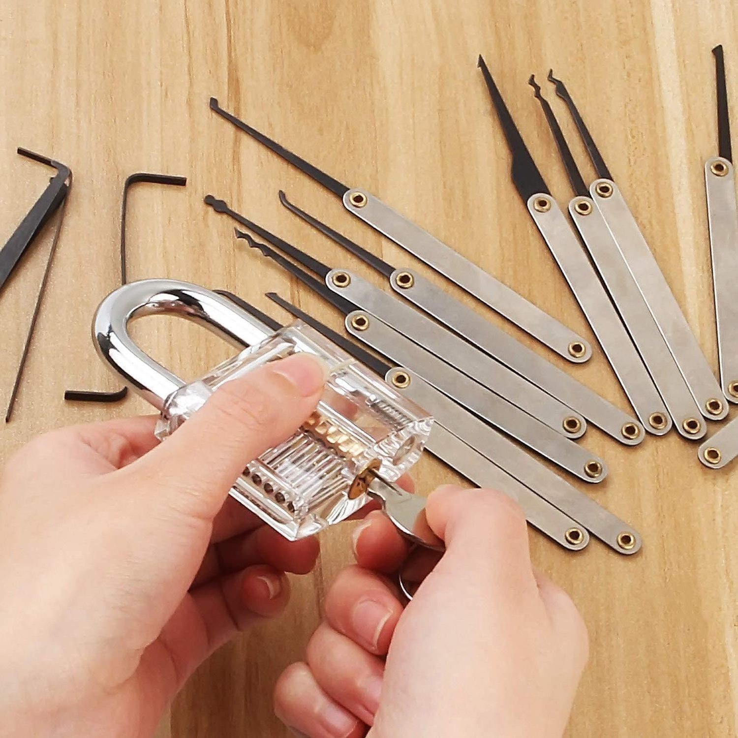 Transparent Practice Lock Picking Tools Lock Pick Set