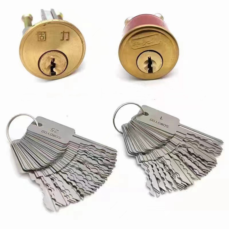 48Pcs S Slot A Word Electric Ss Multi Picking Dimple Keys Raider Pick Up Foldable Secret Folding Set Pocket Lock Pick